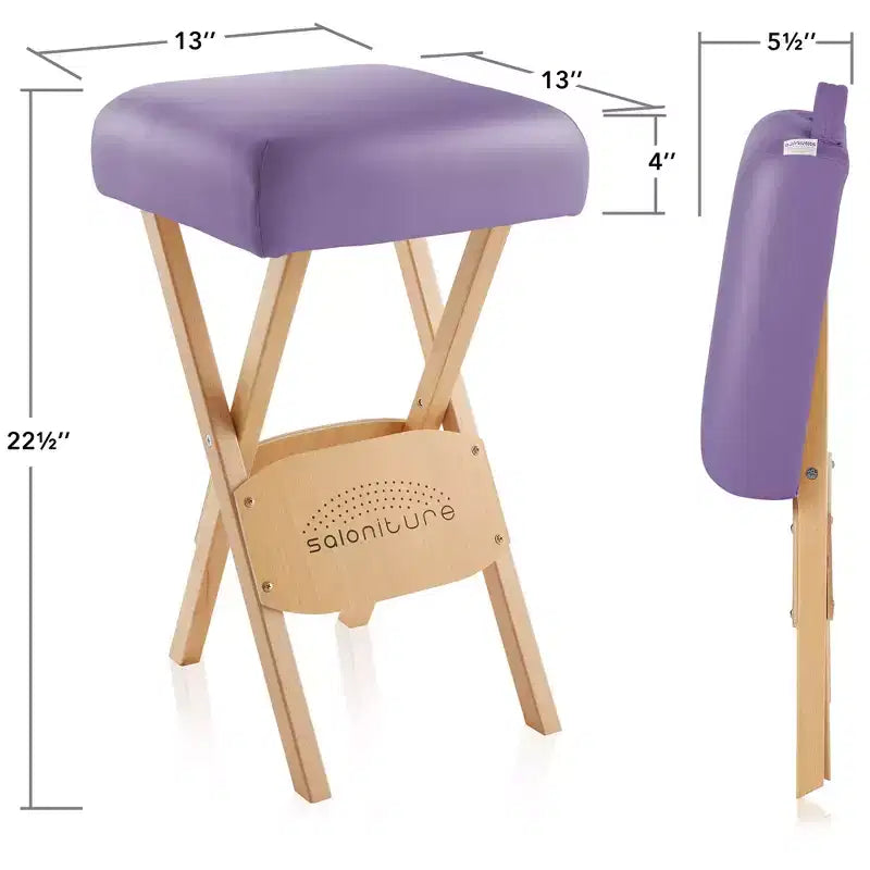 Sgabello per massaggi pieghevole in legno Saloniture con custodia per il trasporto