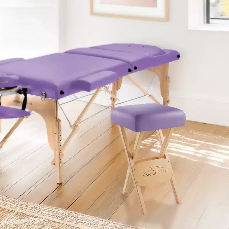 Sgabello per massaggi pieghevole in legno Saloniture con custodia per il trasporto