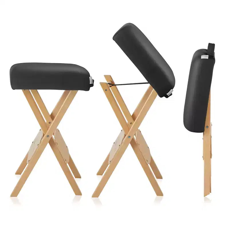 Sgabello per massaggi pieghevole in legno Saloniture con custodia per il trasporto