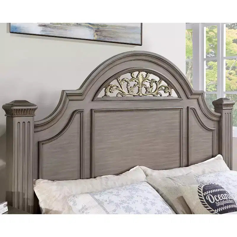 Set letto tradizionale Pennings 3 pz con 2 comodini grigi - HOMES: Inside + Out
