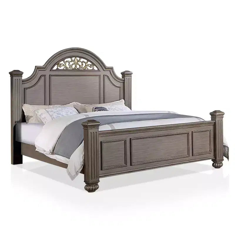 Set letto tradizionale Pennings 3 pz con 2 comodini grigi - HOMES: Inside + Out