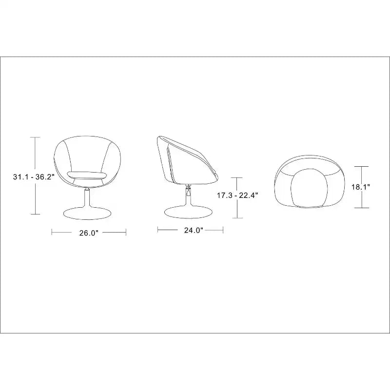 Set di 2 sedie Hopper Wool Blend regolabili in altezza - Manhattan Comfort