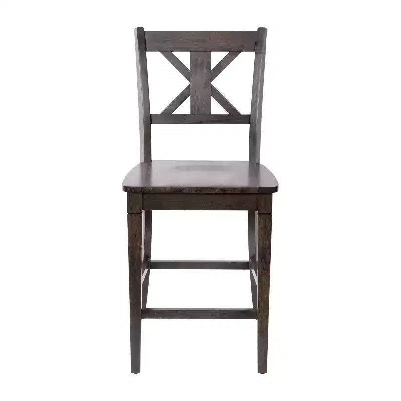 Flash Furniture Gwendolyn Set di 2 Sgabelli da Bar Moderni in Legno Massello di Grado Commerciale Stile Fattoria Altezza Bancone