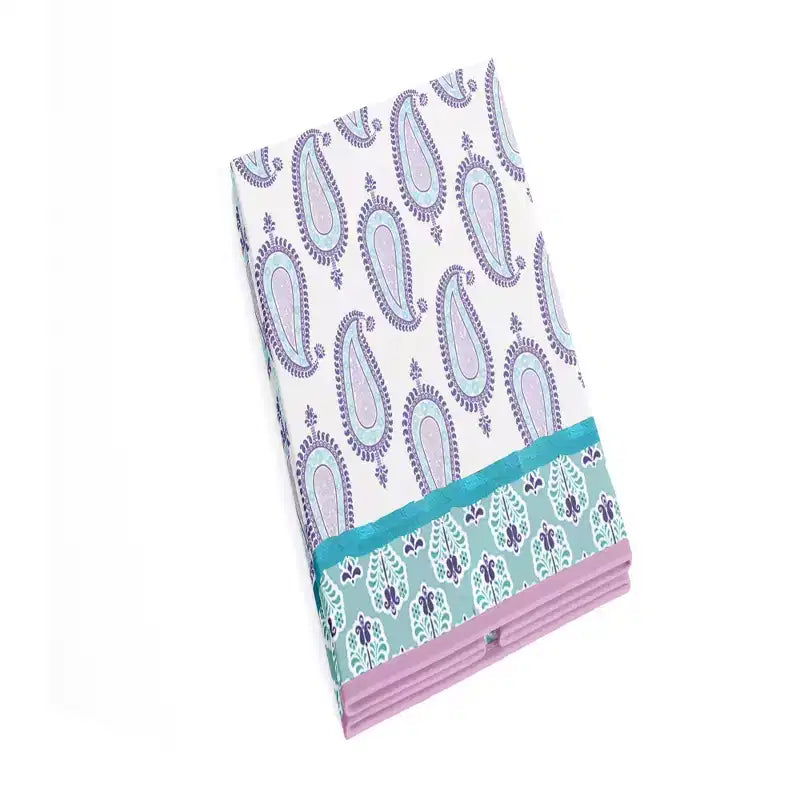 Bacati - Cesto portabiancheria pieghevole Isabella Paisley Aqua/Lilla/Viola