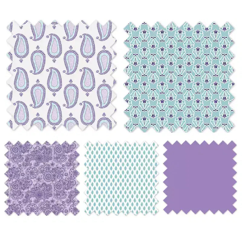 Bacati - Cesto portabiancheria pieghevole Isabella Paisley Aqua/Lilla/Viola