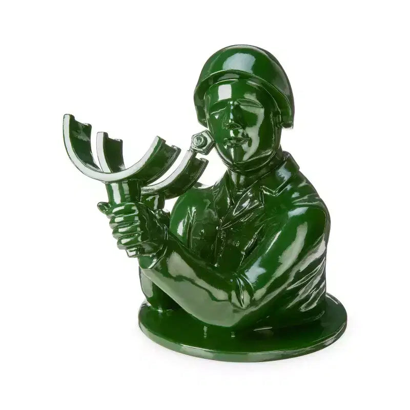 Foster & Rye Porta Bottiglie di Vino Omino Verde Esercito, Porta Vino Decorativo da Tavolo a Forma di Soldato in Poliresina, Porta Bottiglie Decorativo, Decorazione per Cucina, Regali per Bar di Casa