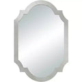 Noble Park Arch Rectangular Vanity Decorative Wall Mirror Modern Glam Shiny Silver Leaf Wood Frame 28 Wide for Bathroom Bedroom Living Room House
