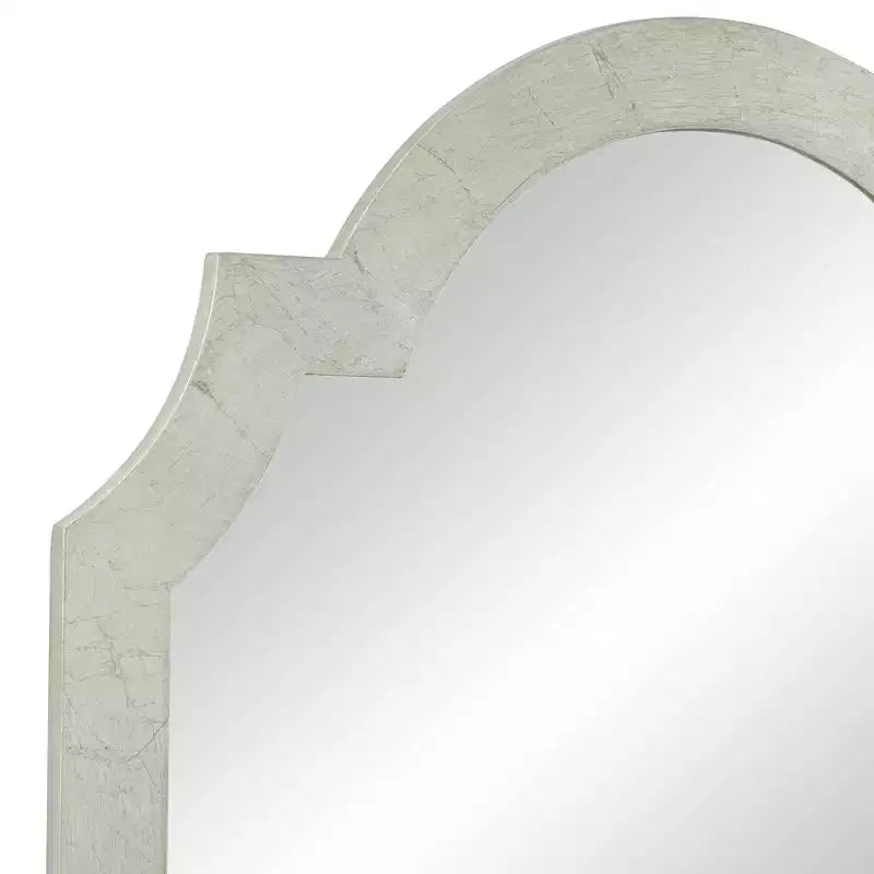 Noble Park Arch Specchio Decorativo da Parete Rettangolare Moderno Glam, Cornice in Legno Effetto Foglia Argento Lucido, Larghezza 28", per Bagno, Camera da Letto, Soggiorno, Casa