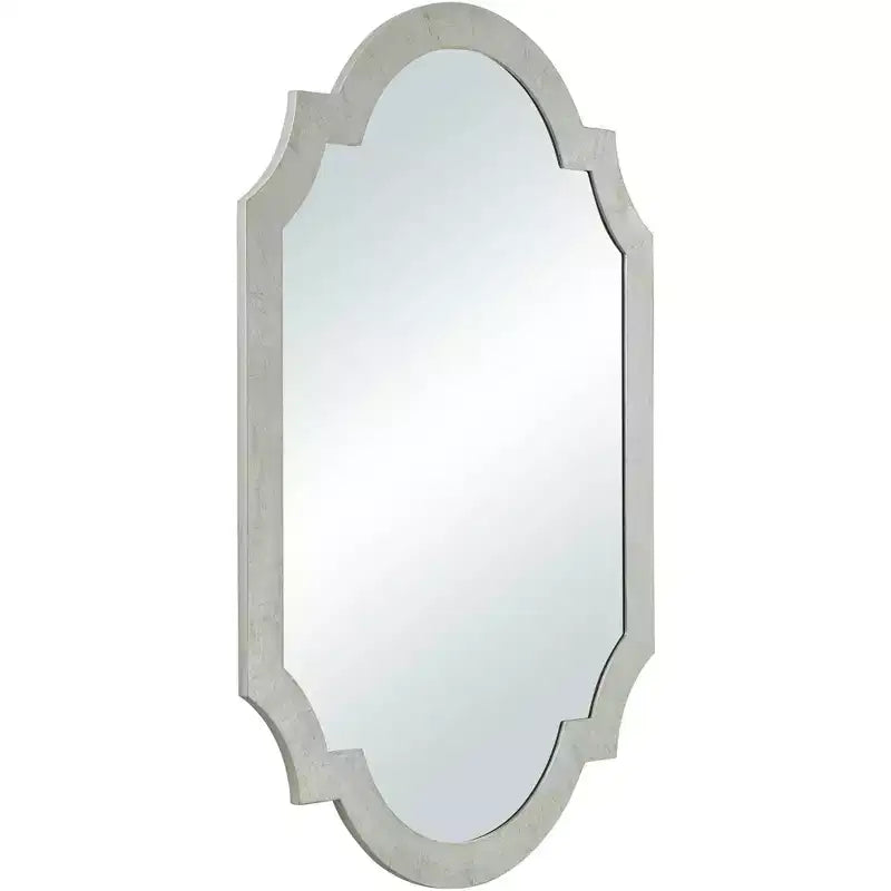 Noble Park Arch Specchio Decorativo da Parete Rettangolare Moderno Glam, Cornice in Legno Effetto Foglia Argento Lucido, Larghezza 28", per Bagno, Camera da Letto, Soggiorno, Casa