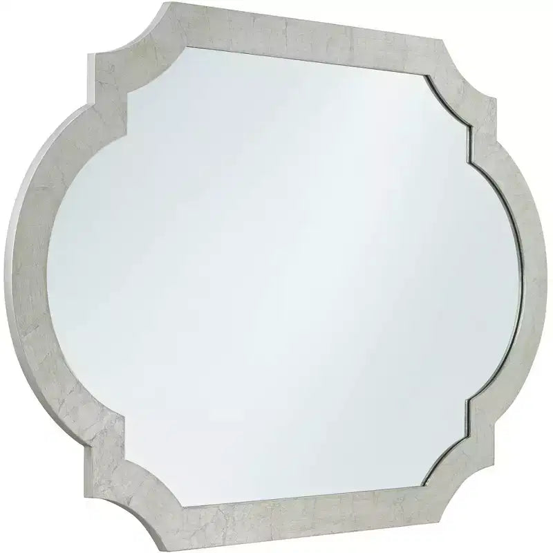 Noble Park Arch Specchio Decorativo da Parete Rettangolare Moderno Glam, Cornice in Legno Effetto Foglia Argento Lucido, Larghezza 28", per Bagno, Camera da Letto, Soggiorno, Casa