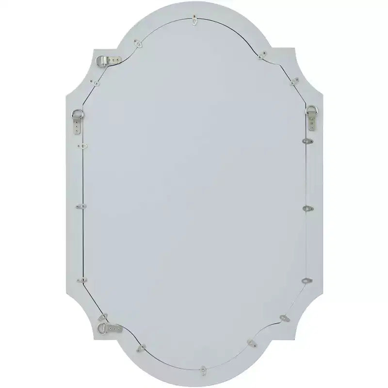 Noble Park Arch Specchio Decorativo da Parete Rettangolare Moderno Glam, Cornice in Legno Effetto Foglia Argento Lucido, Larghezza 28", per Bagno, Camera da Letto, Soggiorno, Casa