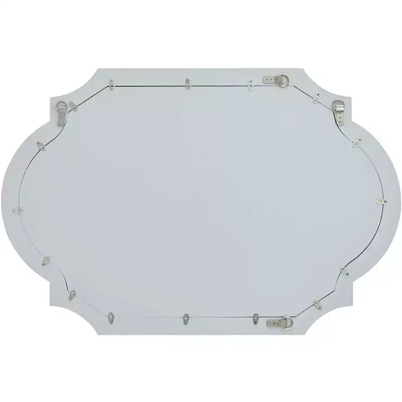 Noble Park Arch Specchio Decorativo da Parete Rettangolare Moderno Glam, Cornice in Legno Effetto Foglia Argento Lucido, Larghezza 28", per Bagno, Camera da Letto, Soggiorno, Casa