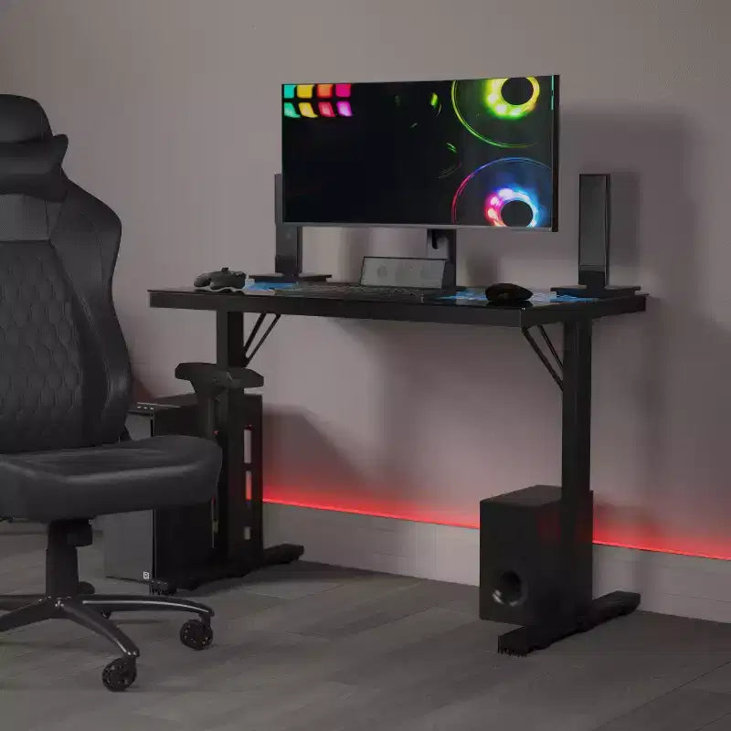 Scrivania da Gaming a LED con Cambio Colore Ispirata a Circuiti Stampati Emma e Oliver con Telecomando Cablato