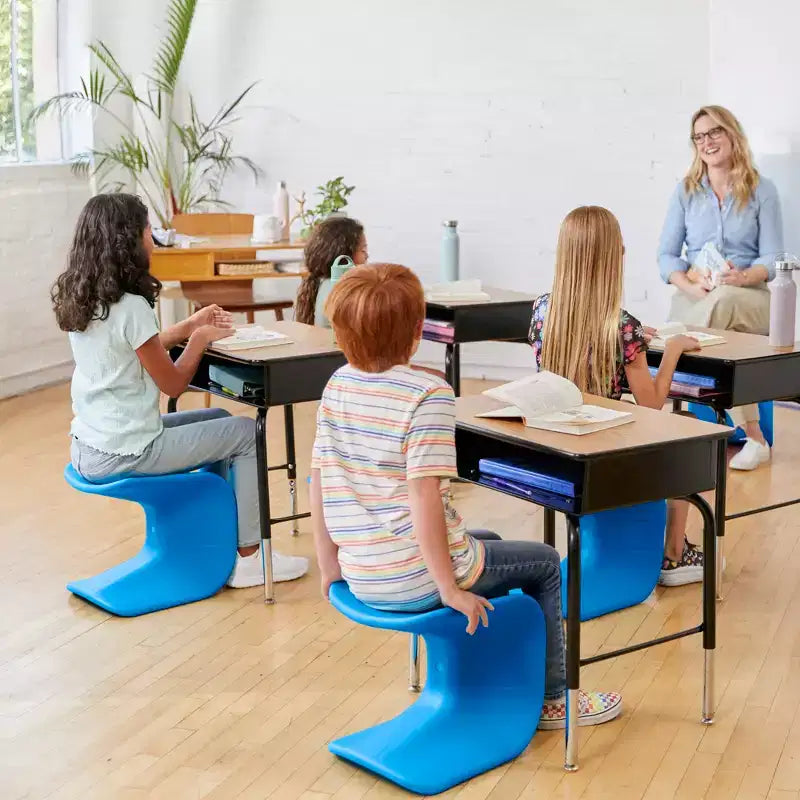 ECR4Kids Sgabello Wave Seat Perch, altezza seduta 35,5 cm - 38,3 cm, seduta flessibile, confezione da 2
