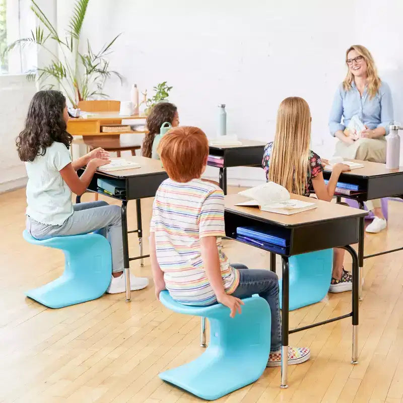 ECR4Kids Sgabello Wave Seat Perch, altezza seduta 35,5 cm - 38,3 cm, seduta flessibile, confezione da 2