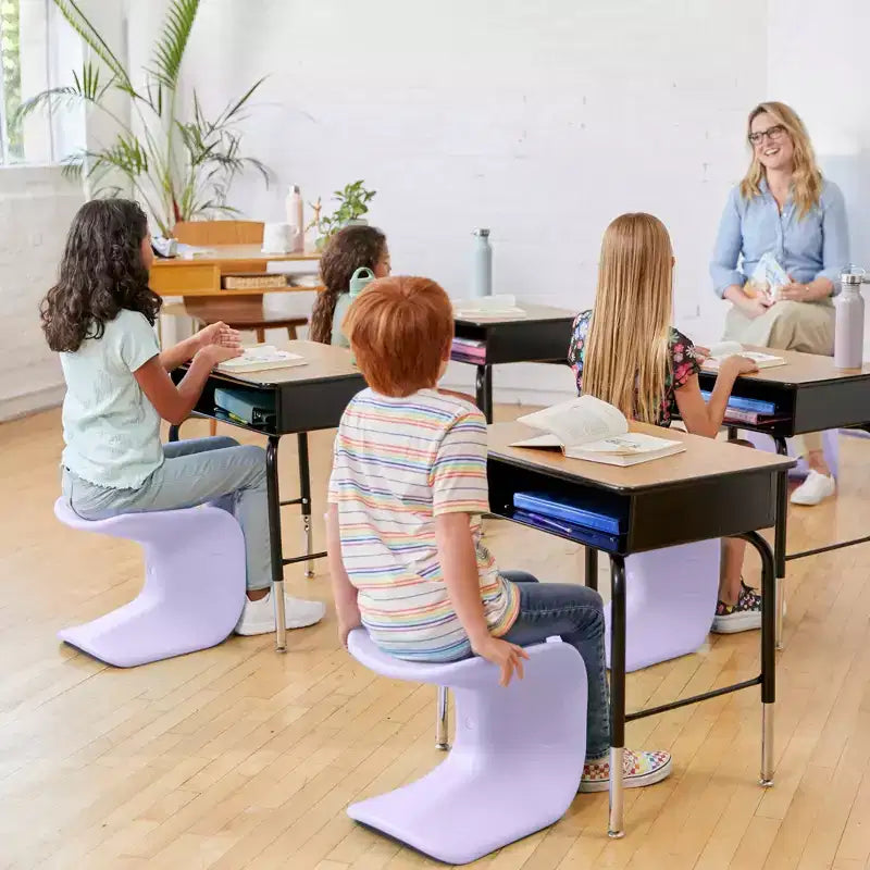 ECR4Kids Sgabello Wave Seat Perch, altezza seduta 35,5 cm - 38,3 cm, seduta flessibile, confezione da 2