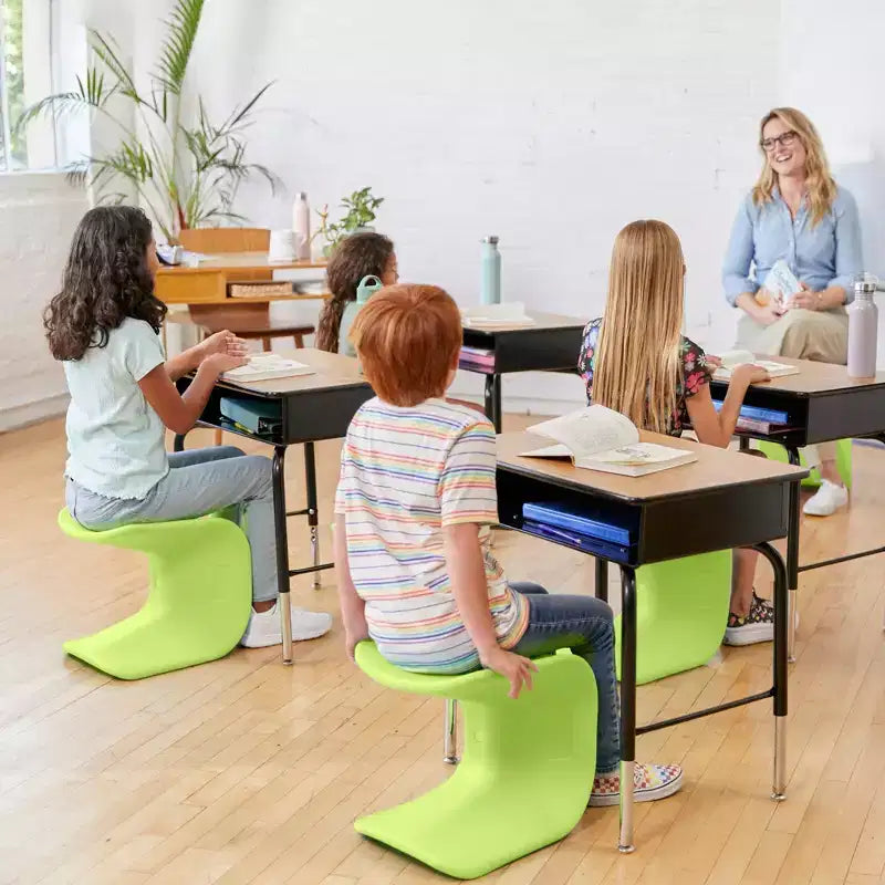 ECR4Kids Sgabello Wave Seat Perch, altezza seduta 35,5 cm - 38,3 cm, seduta flessibile, confezione da 2