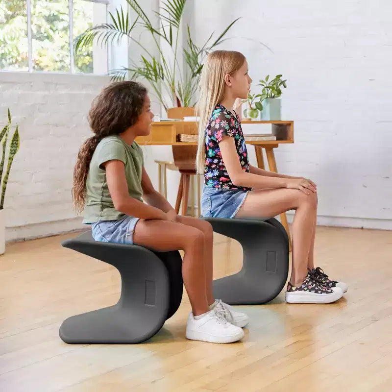 ECR4Kids Sgabello Wave Seat Perch, altezza seduta 35,5 cm - 38,3 cm, seduta flessibile, confezione da 2