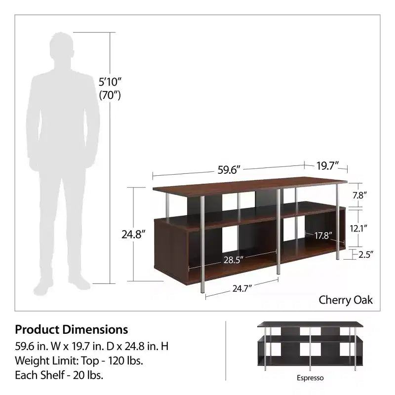 Mobile TV Amerwood Home Alonso color espresso per televisori fino a 69 pollici