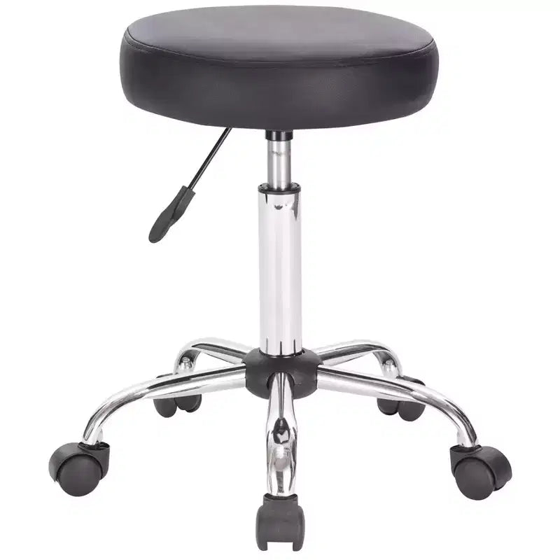 Set di 2 sgabelli Legacy Decor, neri, rotondi, con rotelle, regolabili in altezza pneumaticamente, con base cromata