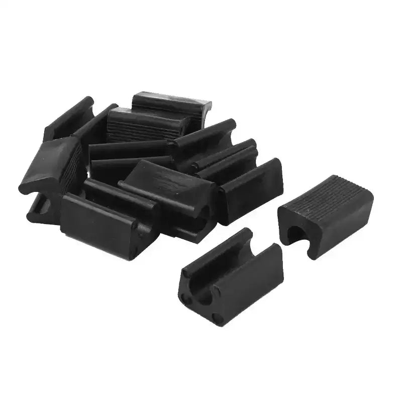 Unique Bargains Puntali per gambe sedia antiscivolo rettangolari in plastica nera 1,1 x 0,8 x 0,6 12 pz