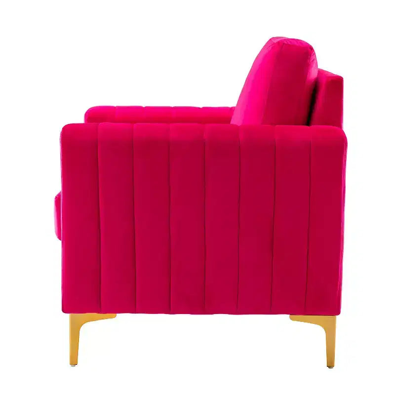 Set di 2 Poltrone Club Imbottite Moderne Iapygia con Piedini in Metallo per Camera da Letto | ART OF LIVING DESIGNS
