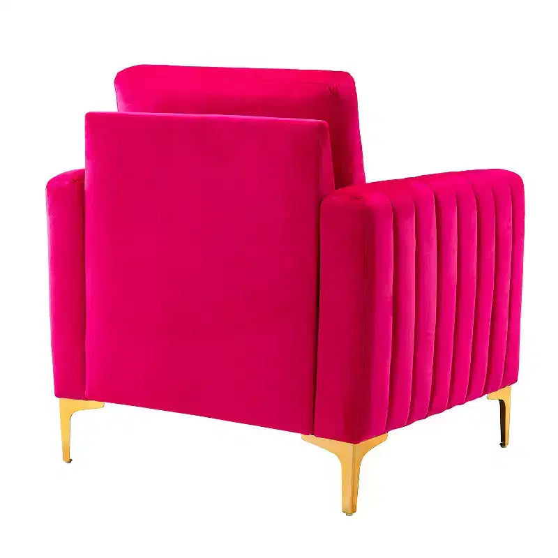 Set di 2 Poltrone Club Imbottite Moderne Iapygia con Piedini in Metallo per Camera da Letto | ART OF LIVING DESIGNS