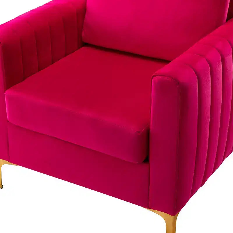 Set di 2 Poltrone Club Imbottite Moderne Iapygia con Piedini in Metallo per Camera da Letto | ART OF LIVING DESIGNS