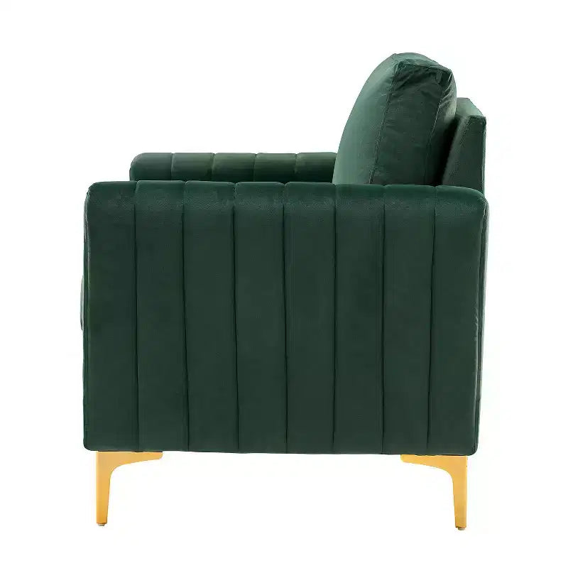 Set di 2 Poltrone Club Imbottite Moderne Iapygia con Piedini in Metallo per Camera da Letto | ART OF LIVING DESIGNS