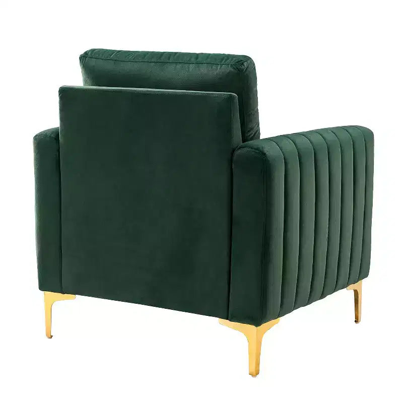 Set di 2 Poltrone Club Imbottite Moderne Iapygia con Piedini in Metallo per Camera da Letto | ART OF LIVING DESIGNS