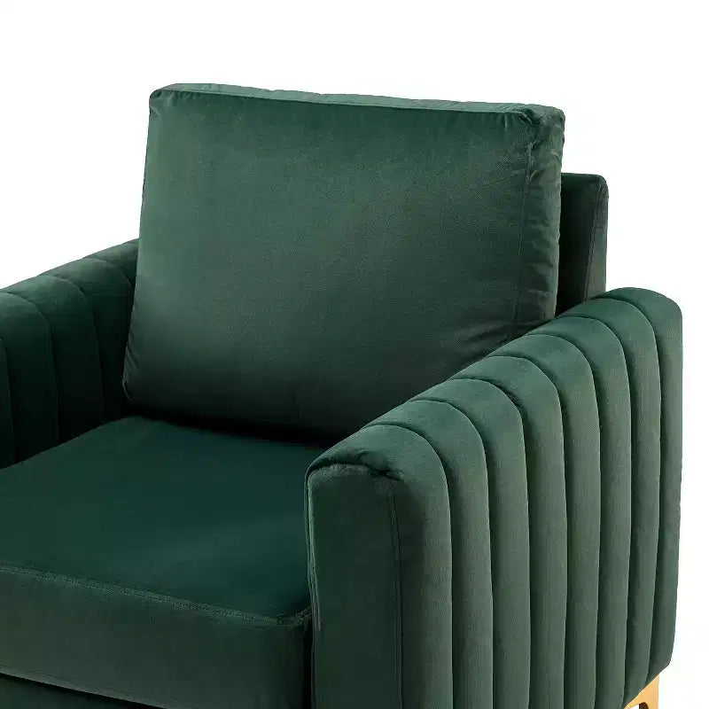 Set di 2 Poltrone Club Imbottite Moderne Iapygia con Piedini in Metallo per Camera da Letto | ART OF LIVING DESIGNS