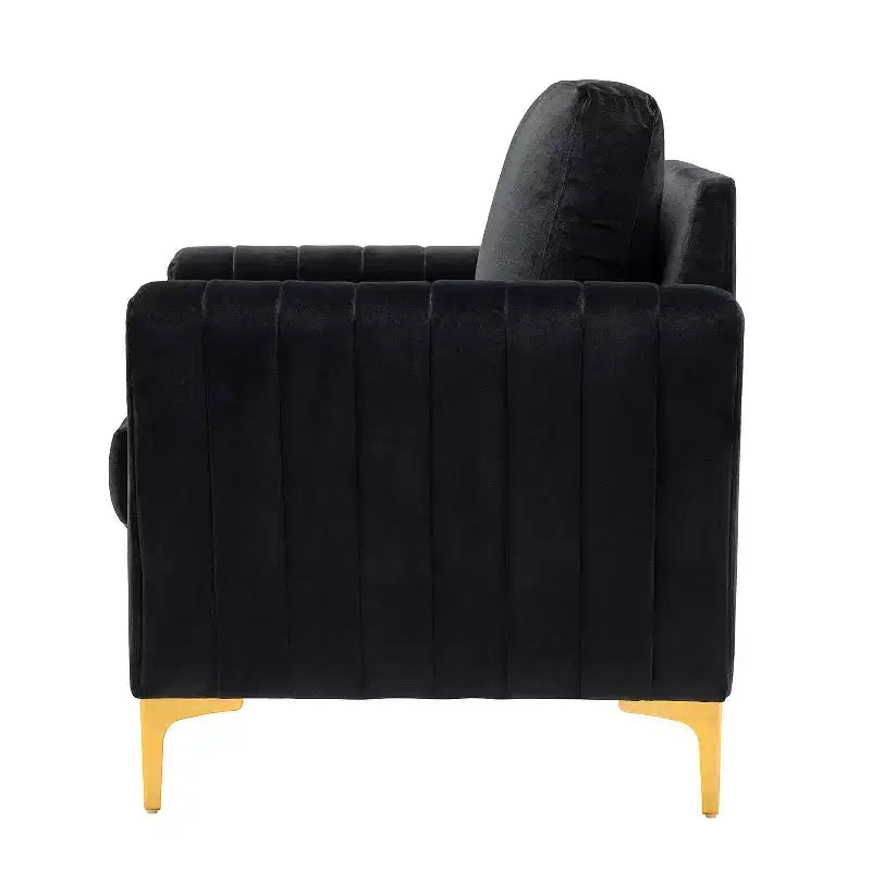 Set di 2 Poltrone Club Imbottite Moderne Iapygia con Piedini in Metallo per Camera da Letto | ART OF LIVING DESIGNS
