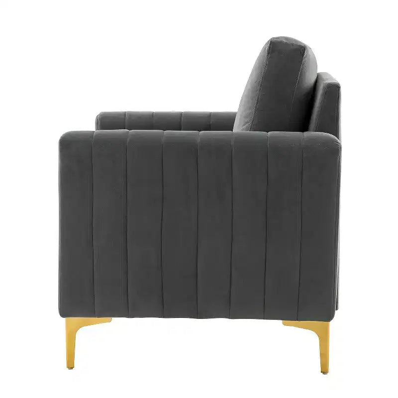 Set di 2 Poltrone Club Imbottite Moderne Iapygia con Piedini in Metallo per Camera da Letto | ART OF LIVING DESIGNS