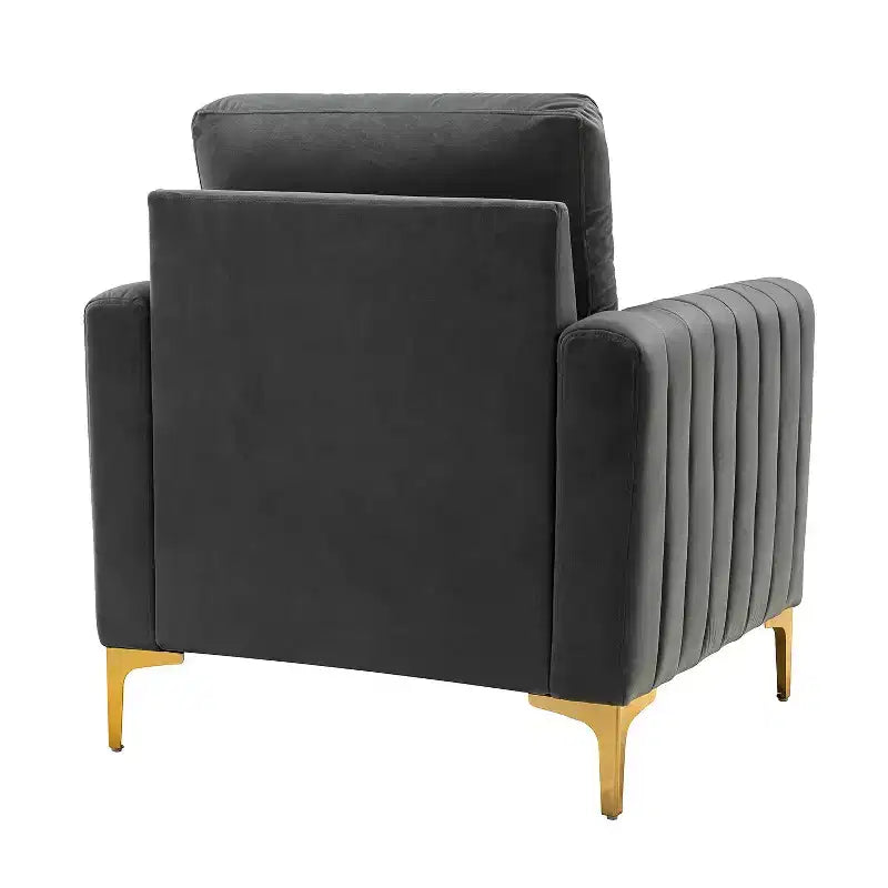Set di 2 Poltrone Club Imbottite Moderne Iapygia con Piedini in Metallo per Camera da Letto | ART OF LIVING DESIGNS