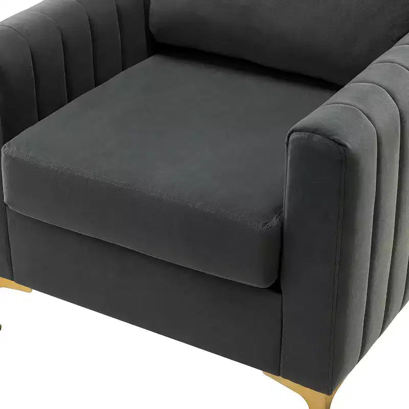 Set di 2 Poltrone Club Imbottite Moderne Iapygia con Piedini in Metallo per Camera da Letto | ART OF LIVING DESIGNS