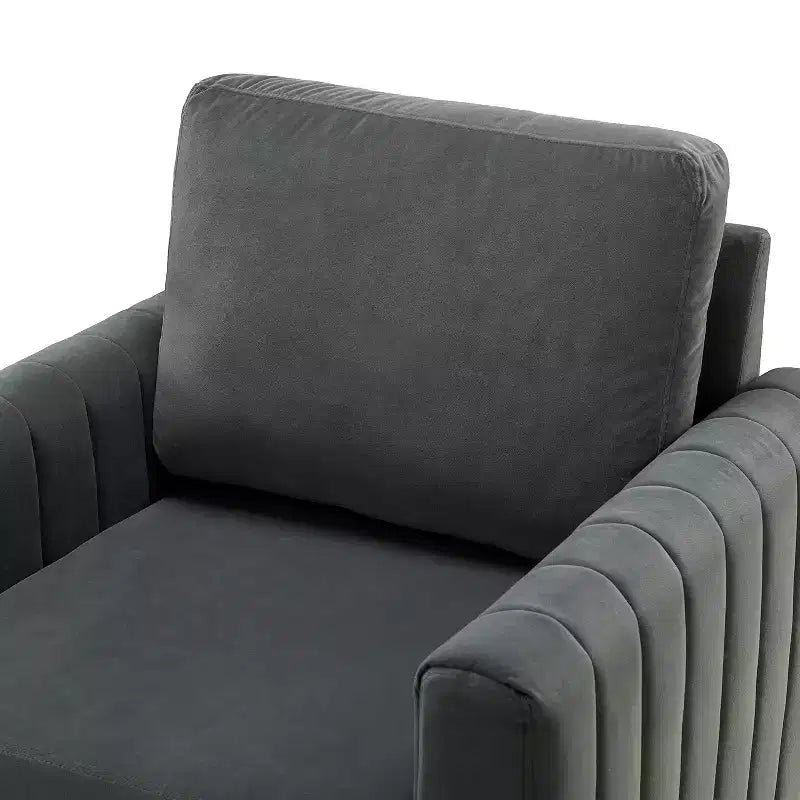 Set di 2 Poltrone Club Imbottite Moderne Iapygia con Piedini in Metallo per Camera da Letto | ART OF LIVING DESIGNS