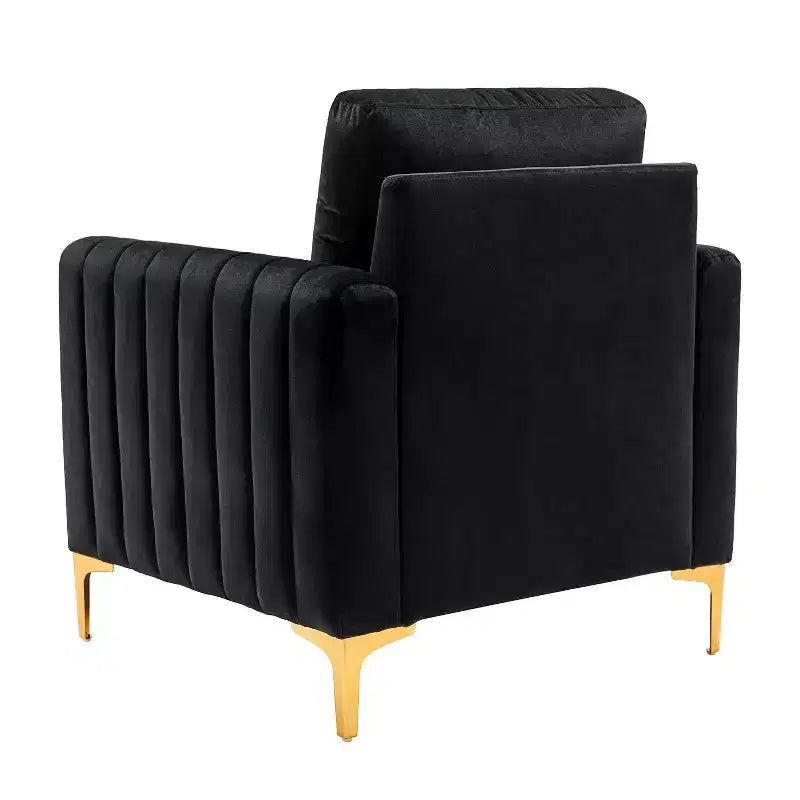 Set di 2 Poltrone Club Imbottite Moderne Iapygia con Piedini in Metallo per Camera da Letto | ART OF LIVING DESIGNS