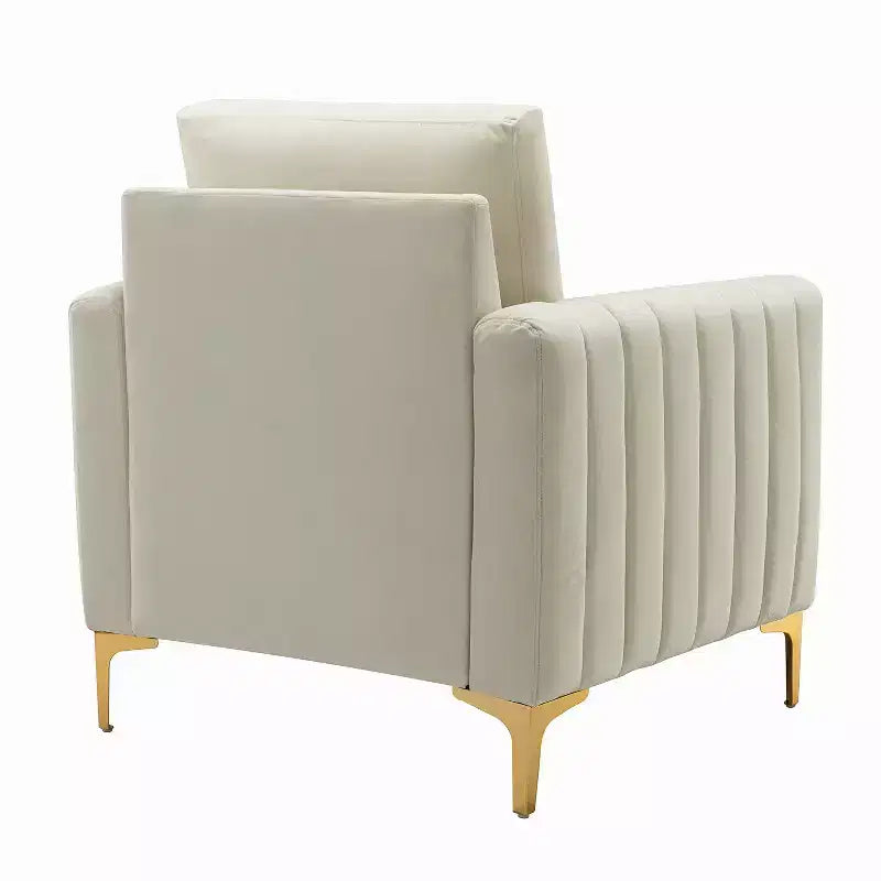 Set di 2 Poltrone Club Imbottite Moderne Iapygia con Piedini in Metallo per Camera da Letto | ART OF LIVING DESIGNS