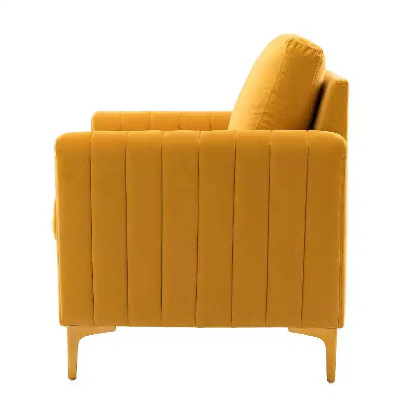 Set di 2 Poltrone Club Imbottite Moderne Iapygia con Piedini in Metallo per Camera da Letto | ART OF LIVING DESIGNS