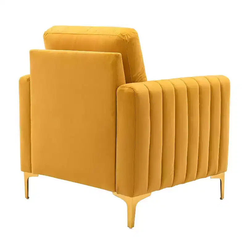 Set di 2 Poltrone Club Imbottite Moderne Iapygia con Piedini in Metallo per Camera da Letto | ART OF LIVING DESIGNS