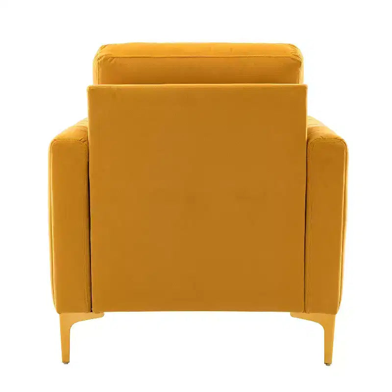 Set di 2 Poltrone Club Imbottite Moderne Iapygia con Piedini in Metallo per Camera da Letto | ART OF LIVING DESIGNS