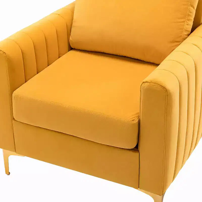 Set di 2 Poltrone Club Imbottite Moderne Iapygia con Piedini in Metallo per Camera da Letto | ART OF LIVING DESIGNS
