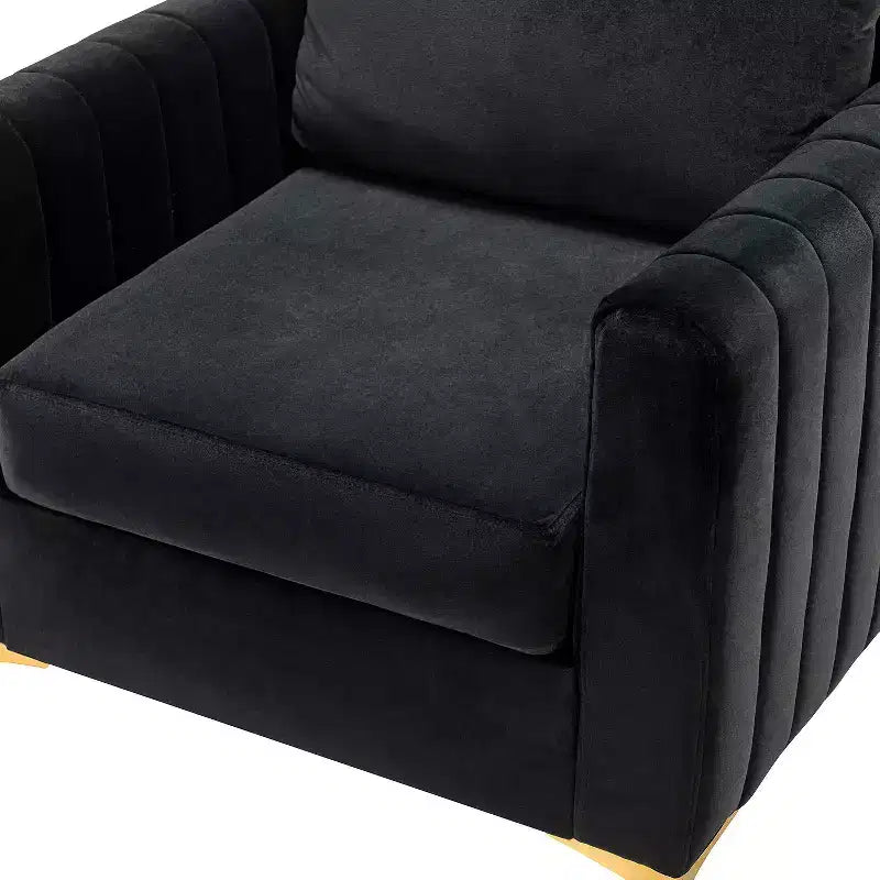Set di 2 Poltrone Club Imbottite Moderne Iapygia con Piedini in Metallo per Camera da Letto | ART OF LIVING DESIGNS