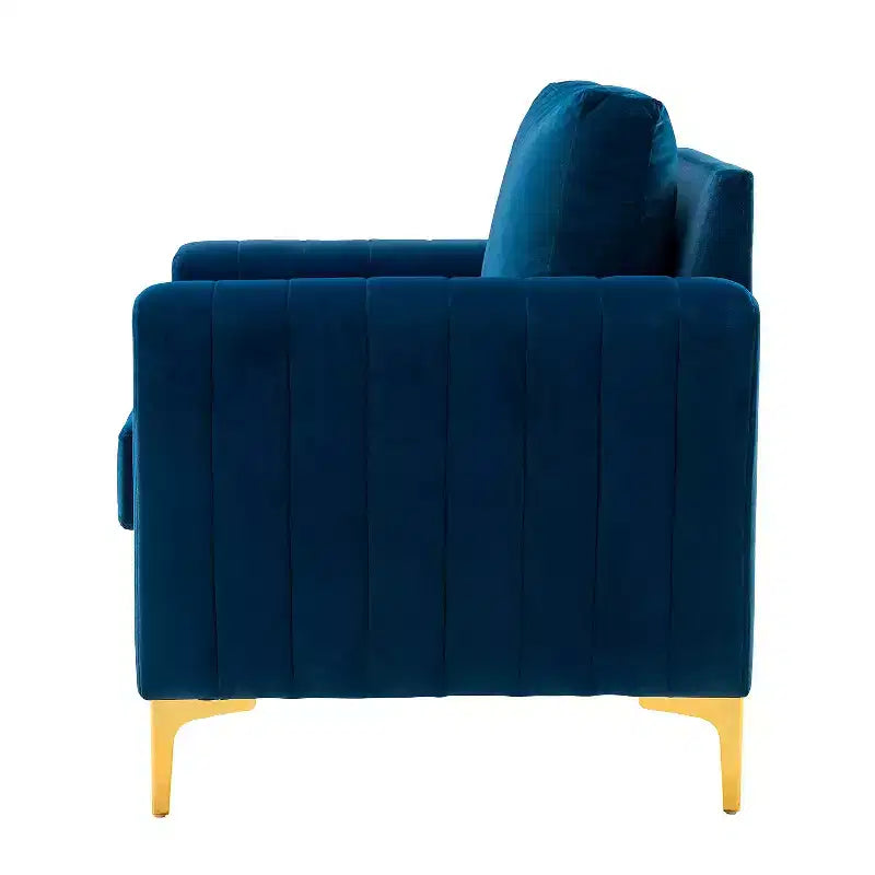 Set di 2 Poltrone Club Imbottite Moderne Iapygia con Piedini in Metallo per Camera da Letto | ART OF LIVING DESIGNS