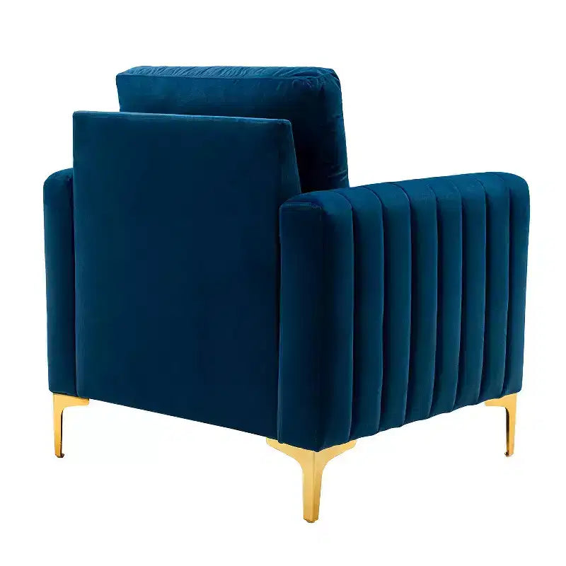 Set di 2 Poltrone Club Imbottite Moderne Iapygia con Piedini in Metallo per Camera da Letto | ART OF LIVING DESIGNS