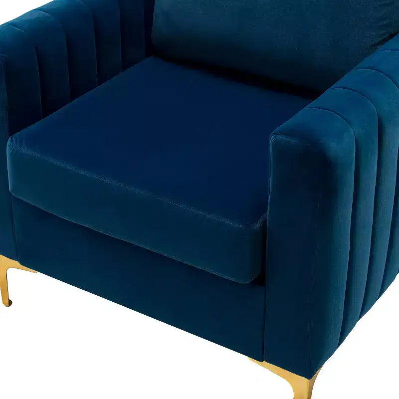 Set di 2 Poltrone Club Imbottite Moderne Iapygia con Piedini in Metallo per Camera da Letto | ART OF LIVING DESIGNS