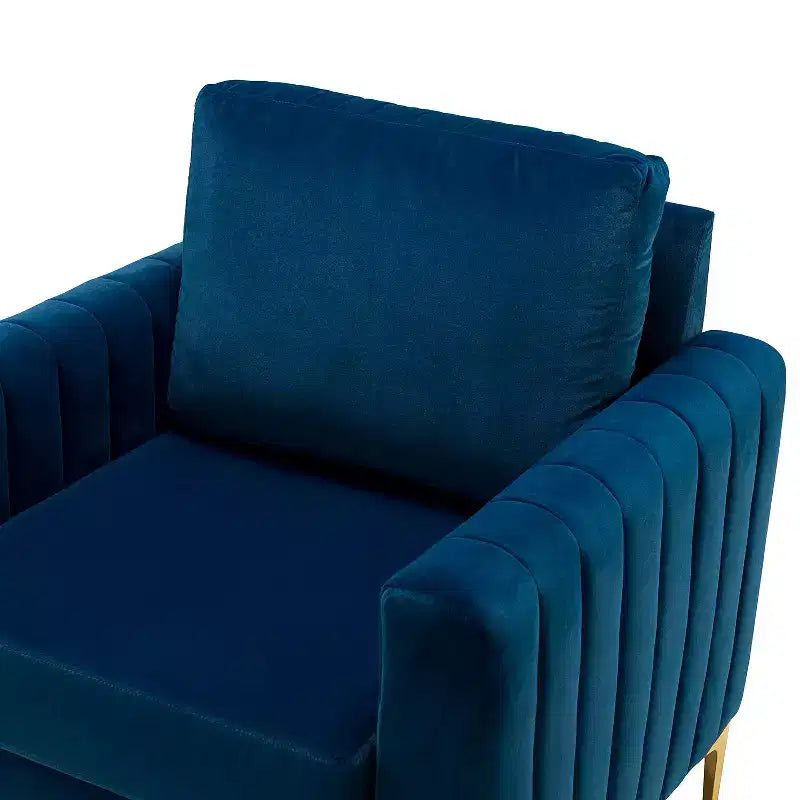 Set di 2 Poltrone Club Imbottite Moderne Iapygia con Piedini in Metallo per Camera da Letto | ART OF LIVING DESIGNS
