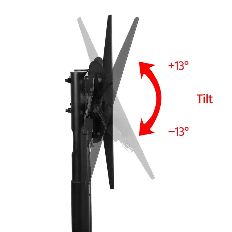 Supporto TV mobile moderno regolabile Yaheetech, carrello TV nero