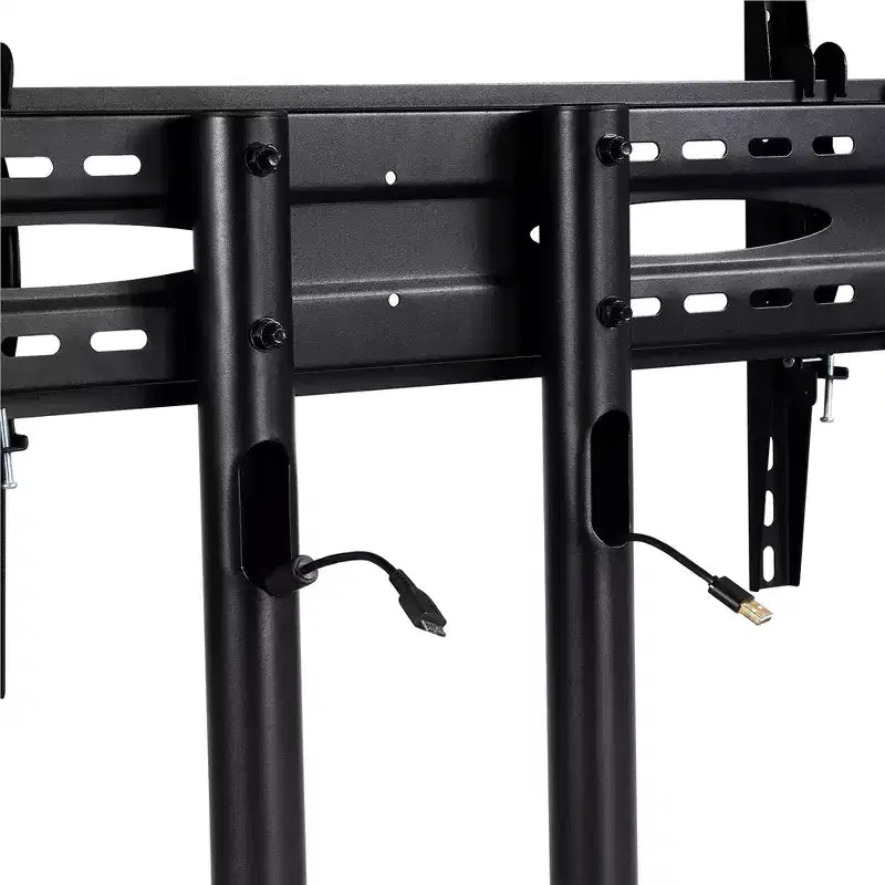 Supporto TV mobile moderno regolabile Yaheetech, carrello TV nero