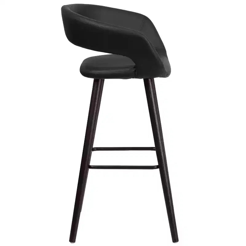 Emma and Oliver Set di 2 Sgabelli da Bar Contemporanei Alti 73,6 cm in Vinile con Struttura in Legno Color Cappuccino